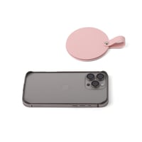 مرآة بغطاء جلد فاخرة دائرية الشكل لون وردي - (6) ح...