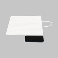 مجموعة ( 12) كيس ورق أبيض طولي الشكل بقاعدة - 32*1...