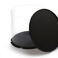 علبة دائرية شفافة للهدايا والكيك المرتفع بغطاء وقا...