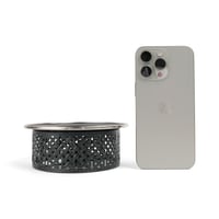 سخان استيل دائري بنمط هندسي لون أسود | 14.5 سم