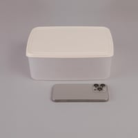 حافظة طعام بلاستيك مع غطاء أبيض - (5) حبة | متعددة...