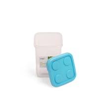 حافظة طعام مع غطاء بلاستيك أزرق | 11*11*14 سم