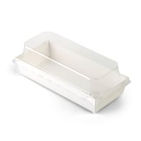 علب ورق أبيض مستطيلة بغطاء شفاف - (10) حبة