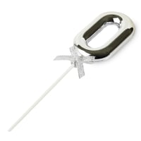 تغريسة للكيك والهدايا رقم (0) لون فضي |20.5 سم