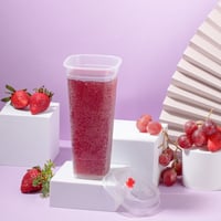 مجموعة (25) غطاء بلاستيك شفاف مربع + قلب أحمر | 16...