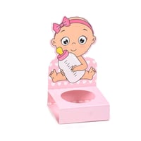 مجموعة (12) علبة توزيعات شوكولاته للمواليد وردية ب...