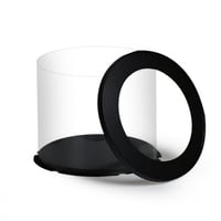 علبة دائرية شفافة للهدايا والكيك المرتفع بغطاء وقا...