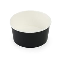 زبدية ورقية أسود مع غطاء شفاف - (25) حبة | 34 انز