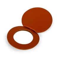 مرايا بغطاء جلد فاخرة دائرية الشكل لون بني -(6)