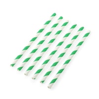 مصاص ورق أخضر داكن وأبيض بنمط خطوط (25) حبة