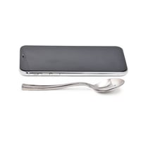 مجموعة (12) ملعقة بلاستيك فضية للحلى والشاي