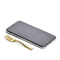 مجموعة (24) شوكة بلاستيك صغيرة ذهبية