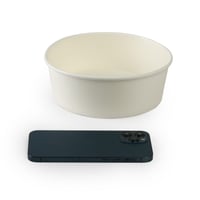 زبدية ورقية بيضاء مع غطاء شفاف - (25) حبة | 44 انز