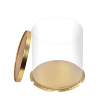 علبة دائرية شفافة للهدايا والكيك المرتفع بغطاء وقا...