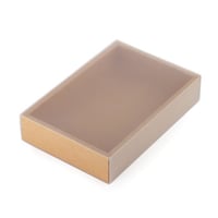 علب ورقية بلون بني وغطاء شفاف قابل للسحب - (12) حب...