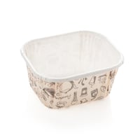 قوالب ورق كب كيك وردي مربع برسومات قهوة - (6) حبة