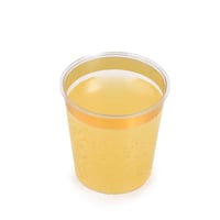 مجموعة (30) كوب بلاستيك شفاف بأطراف ذهبية | 1 انز