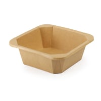 وعاء ورقية كرافت بني مربع مع غطاء شفاف-(25)حبة| 42...