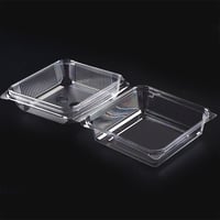 مجموعة (25) علبة بلاستيك مربعة شفافة بغطاء متصل