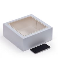 مجموعة (12) علبة كيك سماوي بتصميم فاخر ونافذة شفاف...