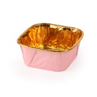 مجموعة (20) قالب ورق مربع بلون وردي وتجويف ذهبي |...