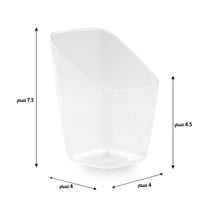 مجموعة (25) كوب بلاستيك شفاف بفتحة مائلة | 3 انز