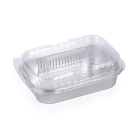 مجموعة (6) صحن المنيوم مستطيل بلون فضي مع غطاء|18....