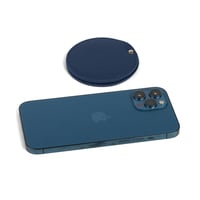 مرايا بغطاء جلد فاخرة دائرية الشكل لون كحلي -(6)