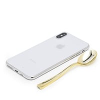 مجموعة (12) ملعقة بلاستيك ذهبية للحلى والشاي