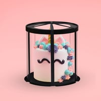 علبة دائرية شفافة للهدايا والكيك المرتفع بغطاء وقا...