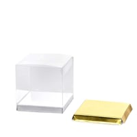 مجموعة (12) علبة بلاستيكية بقاعدة ذهبية وفضية - 7*...