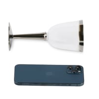 مجموعة (6) كاسات فاخرة شفافة بقاعدة فضية | 7 انز