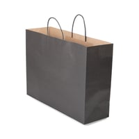 مجموعة ( 12) كيس ورق أسود عرضي الشكل بقاعدة - 42*3...