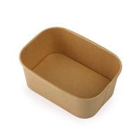 وعاء ورقي كرافت بني مستطيل مع غطاء شفاف - (25)حبة...