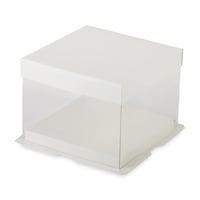 علب شفافة بقاعدة ورقية مستطيلة لون ابيض