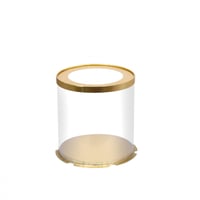 علبة فاخرة شفافة بحواف ذهبية للكيك المرتفع - 23 سم