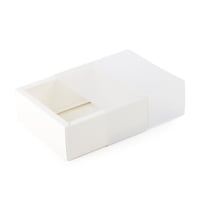 علب ورقية بلون أبيض وغطاء شفاف قابل للسحب - (12) ح...