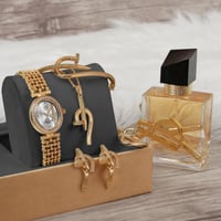 طقم ساعة نسائية مرصعة فصوص زركون