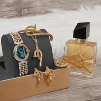 طقم ساعة نسائية مرصعة فصوص زركون