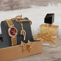 طقم ساعة نسائية مرصعة فصوص زركون