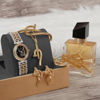 طقم ساعة نسائية مرصعة فصوص زركون