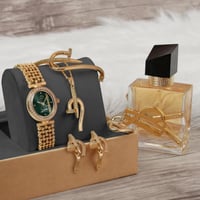 طقم ساعة نسائية مرصعة فصوص زركون