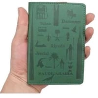 كفر جواز سفر جلد أخضر بحفر معالم المملكة
