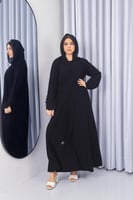 عباية كريب ملكي قلاب كم وخلف زرار – عملية وأنيقة