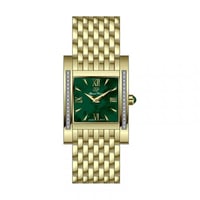 8 gold green enamel