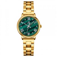 2 Gold Green Enamel