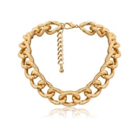 طقم اكسسوارات قطعتين سلسال وسوار شكل سلسلة مطلي ذه...