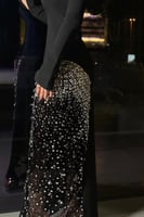 فستان سيرين مبطن مزين بالكرستال