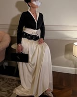 فستان العيد مشجر مع رابطه حزام جانبي