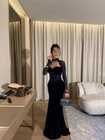 فستان سهرة أنيق كحلي